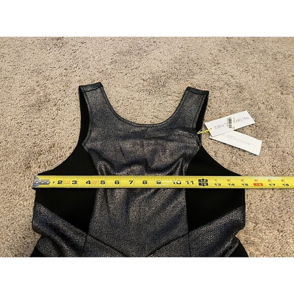 BCBG Generation Black Gunmetal Combo Metallic Sleeveless Dress Size 6 NWT - Picture 10 of 12